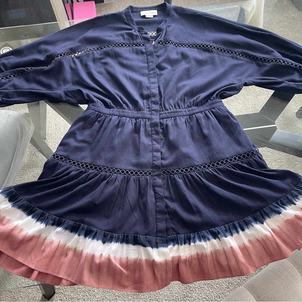 Sachin &‎ Babi Piper Dress Womens Size XL Midnight Blue Summer Occasion - Picture 5 of 11